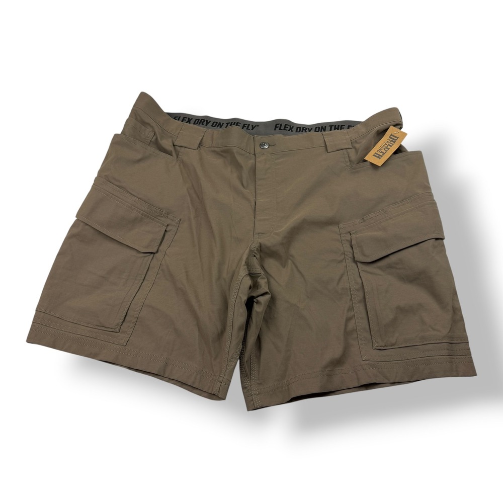 Duluth Trading Co Mens Dry on the Fly Cargo Shorts 46 Brown 46204 9 Inch‎ Inseam